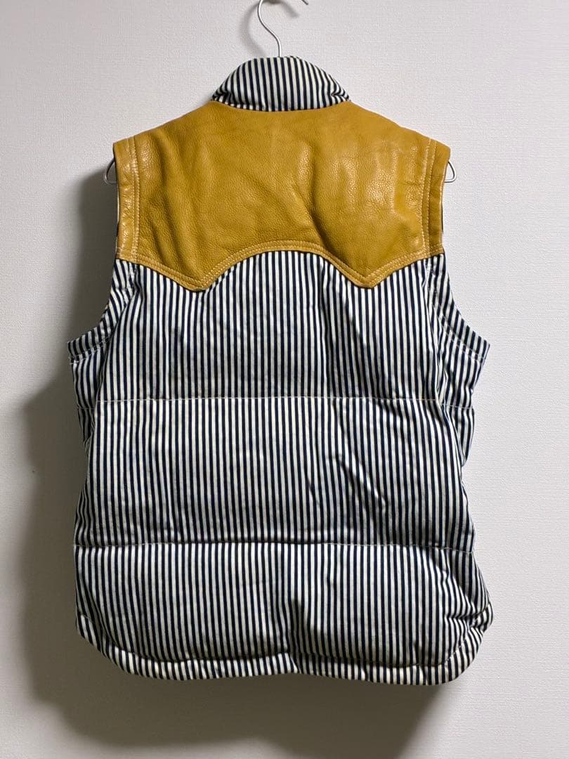 Schottショット　ヒッコリーストライプ2WAYダウンジャケット　レザー