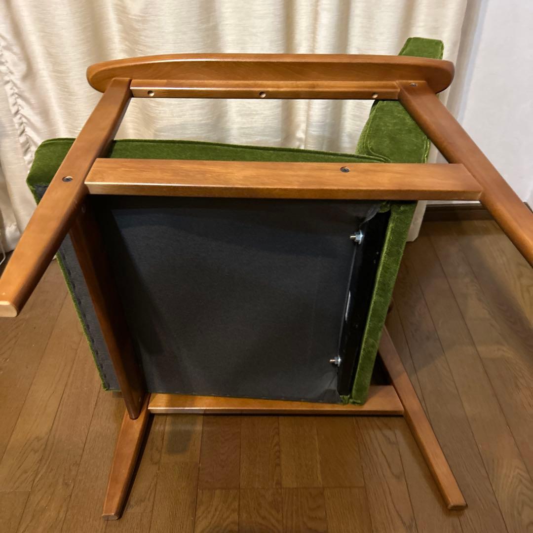 カリモク60 Kチェア 1シーター 1人掛けモケットグリーン