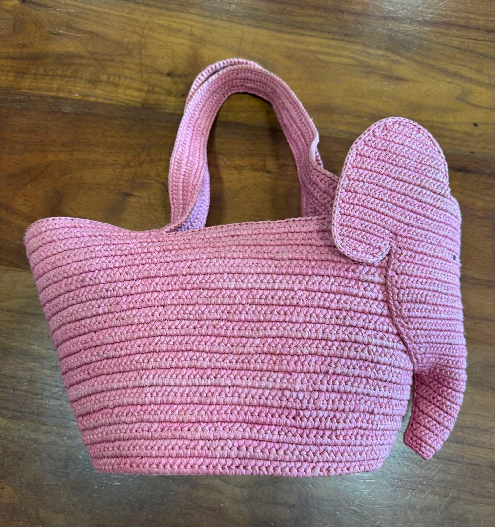 ロエベ　エレファント　ピンク　カゴバッグ