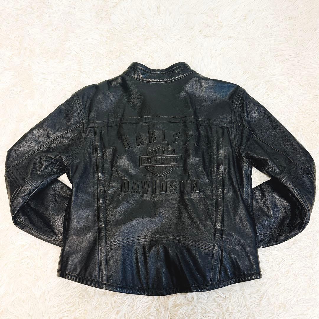 ✨美品✨ ハーレーダビッドソン シングルライダース レザージャケット 立体ロゴ