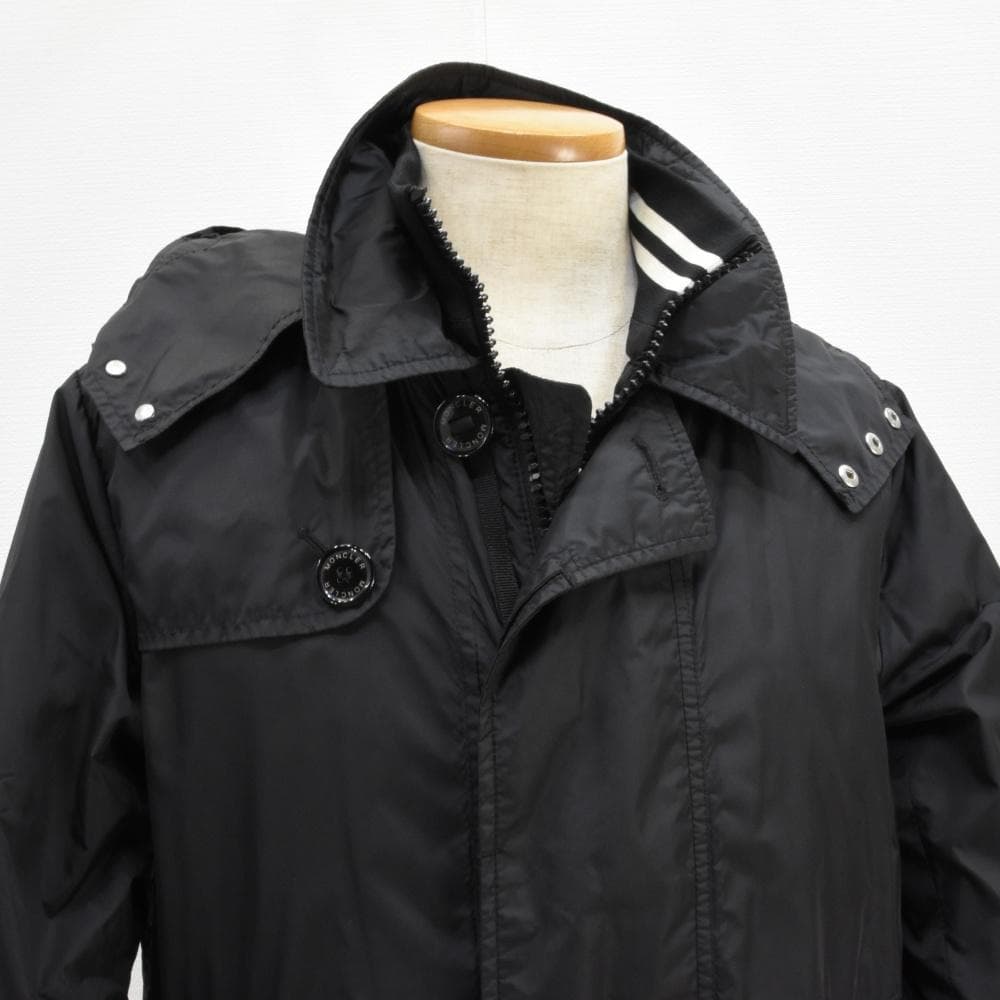 レア品◇モンクレール◇ナイロンフーディコート◇2(L)◇ブラック◇