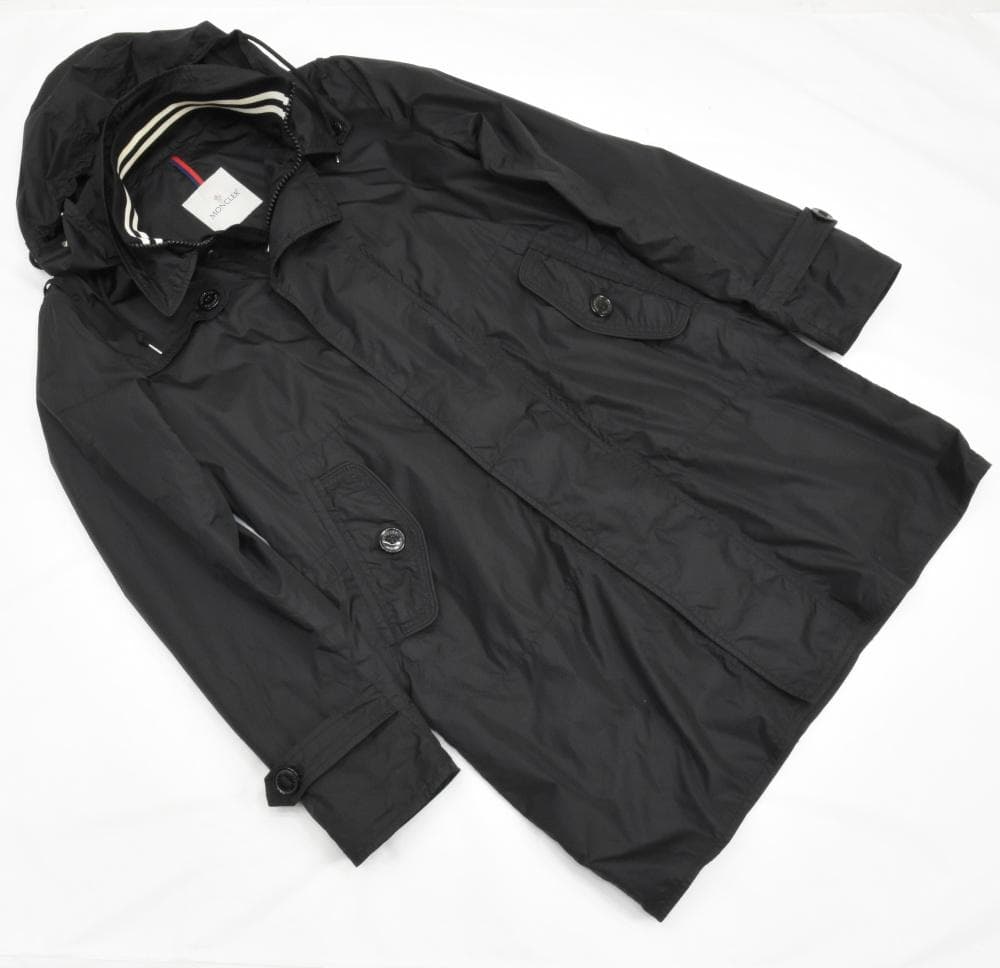レア品◇モンクレール◇ナイロンフーディコート◇2(L)◇ブラック◇