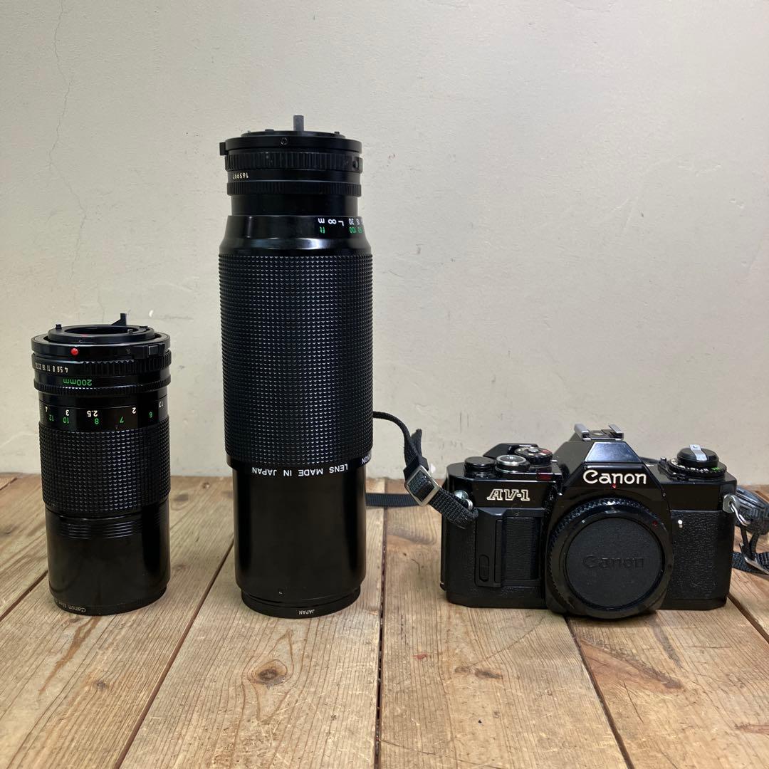 A-壁 Canon AV-1 フィルムカメラ レンズ2本セット アルミケース付