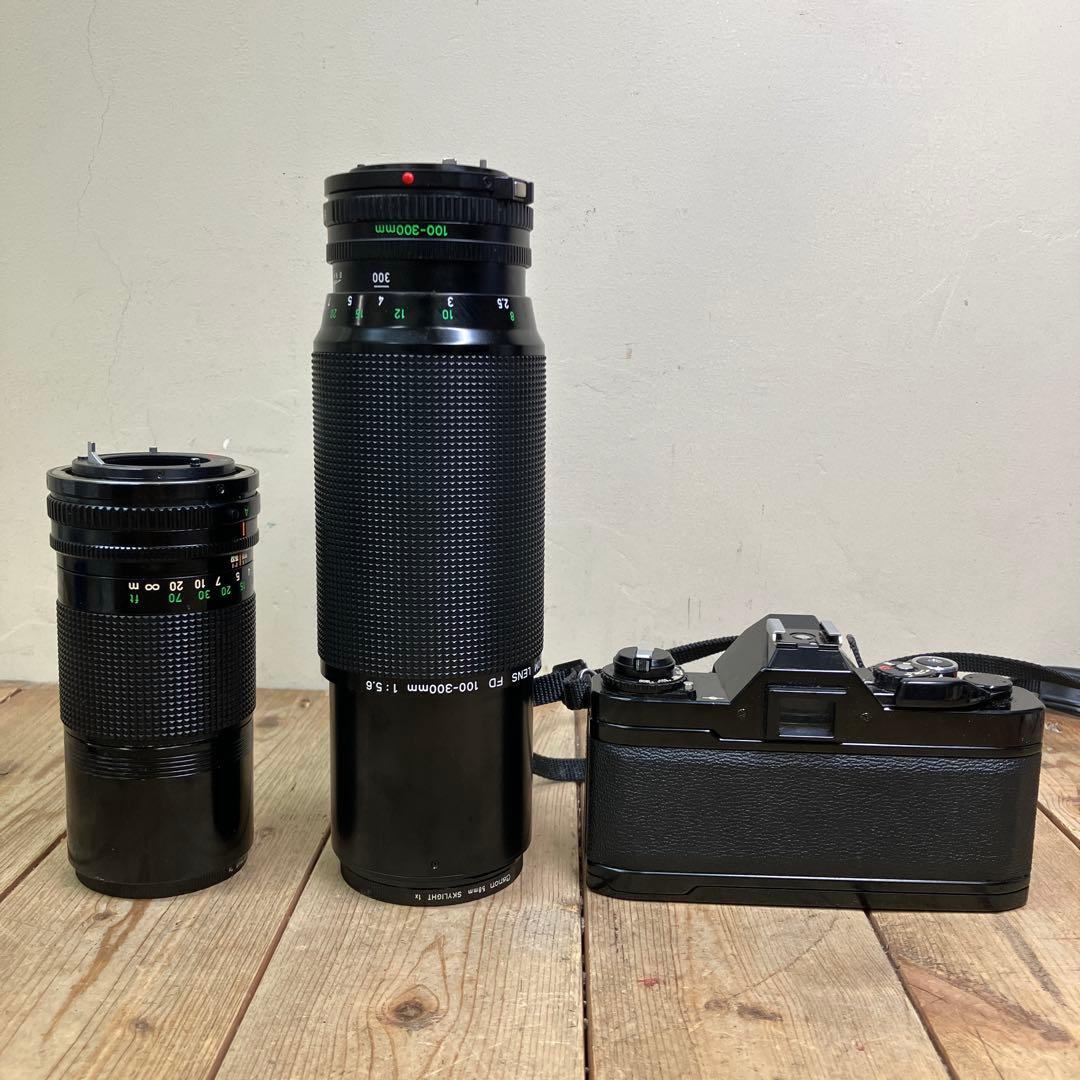 A-壁 Canon AV-1 フィルムカメラ レンズ2本セット アルミケース付