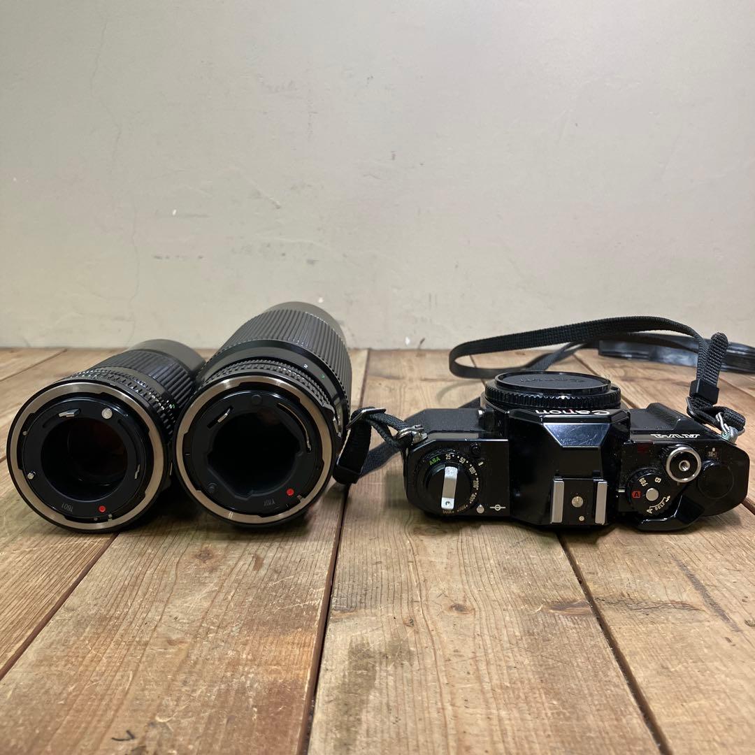 A-壁 Canon AV-1 フィルムカメラ レンズ2本セット アルミケース付