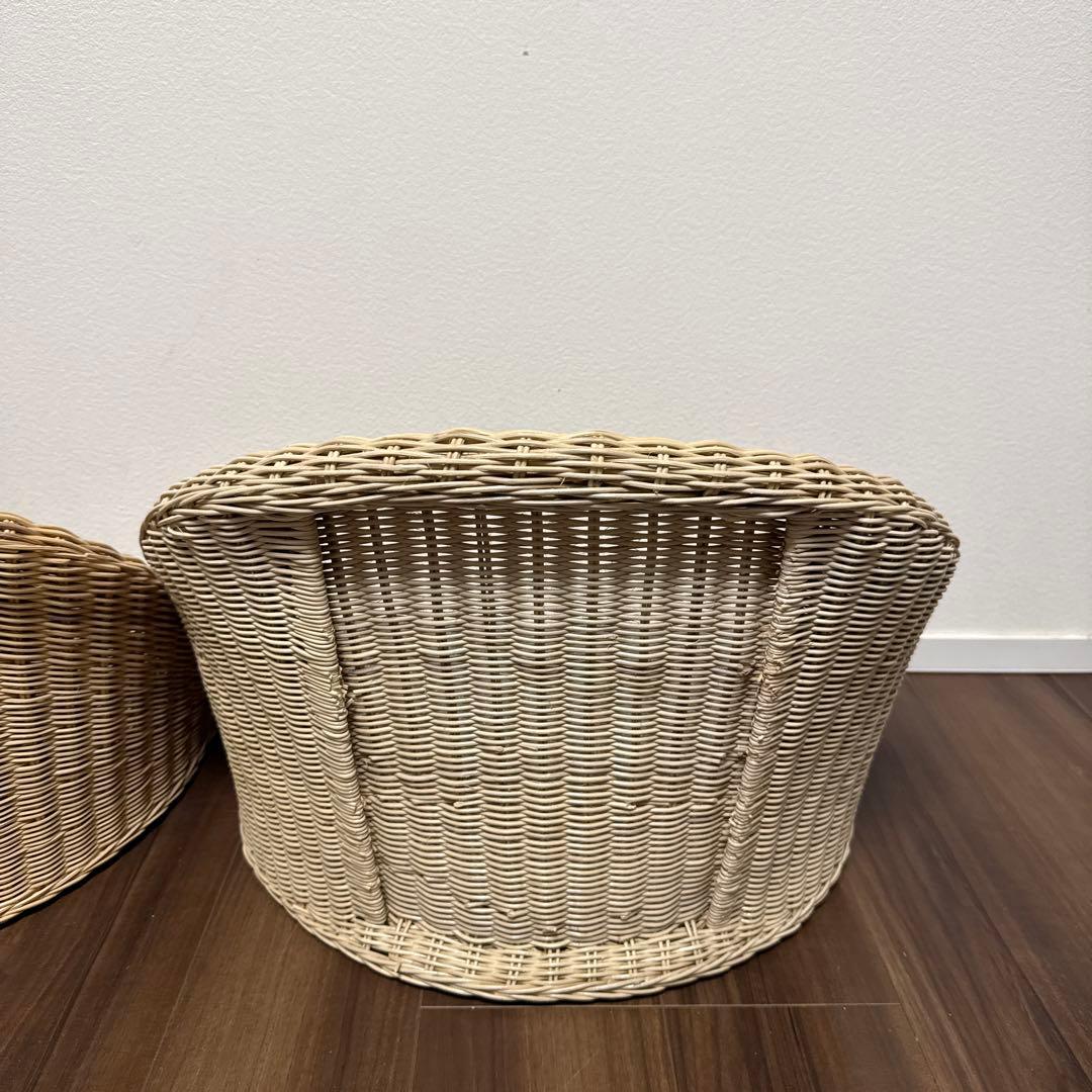 【良品】関家具 フロアチェア 座椅子 ラタン ２脚セット