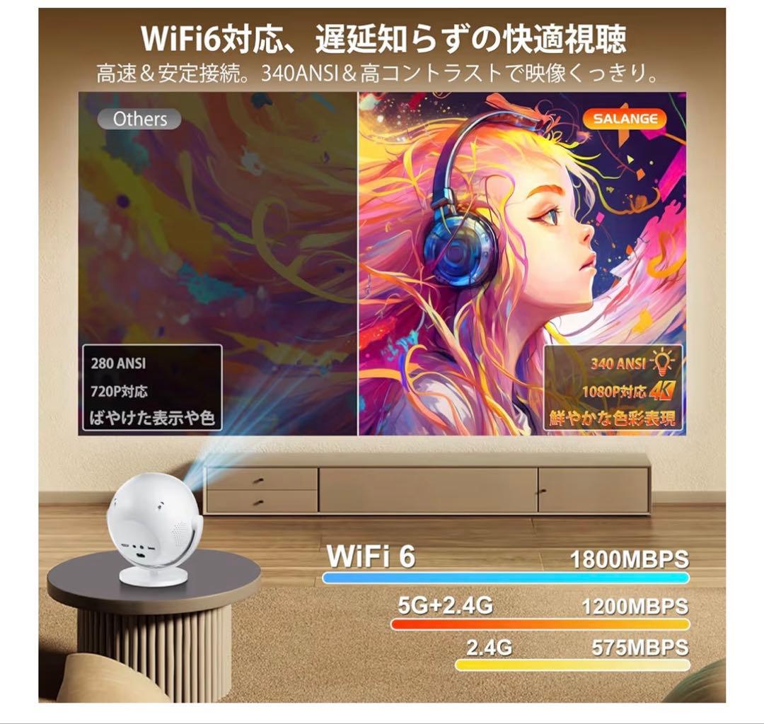 プロジェクター 家庭用 4K対応　Android 11搭載】電動フォーカス