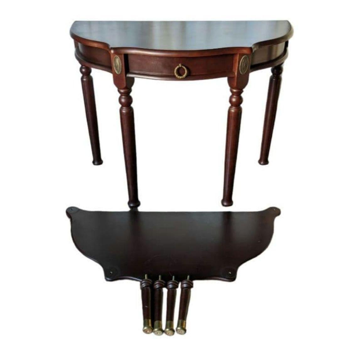 英国アンティーク コンソールテーブル/飾り台/花台/電話台 引き出し付き