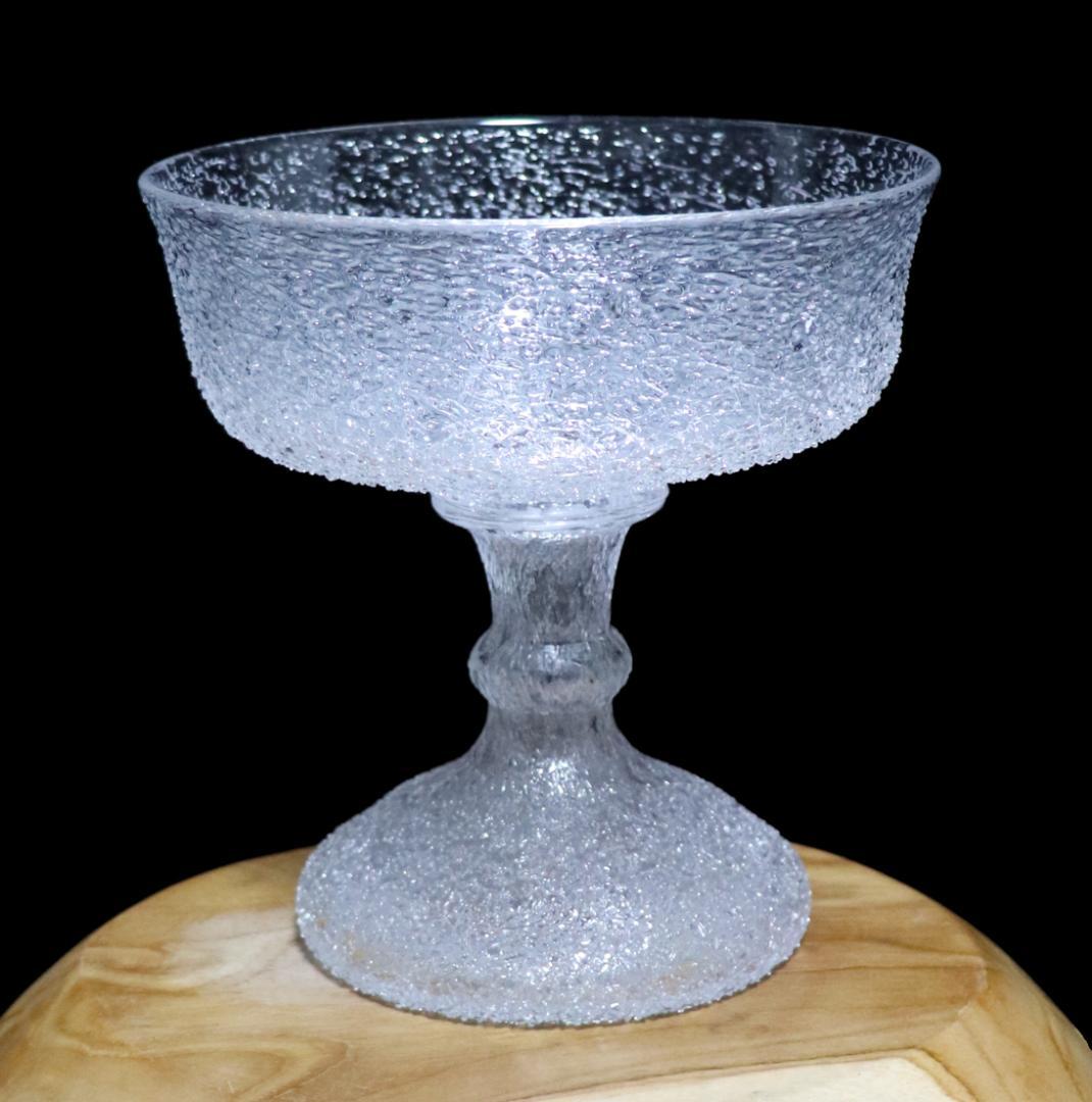 オールド・バカラ 春海商店特注品 大型 氷硝子高台皿 美術器 コンポート うつわ