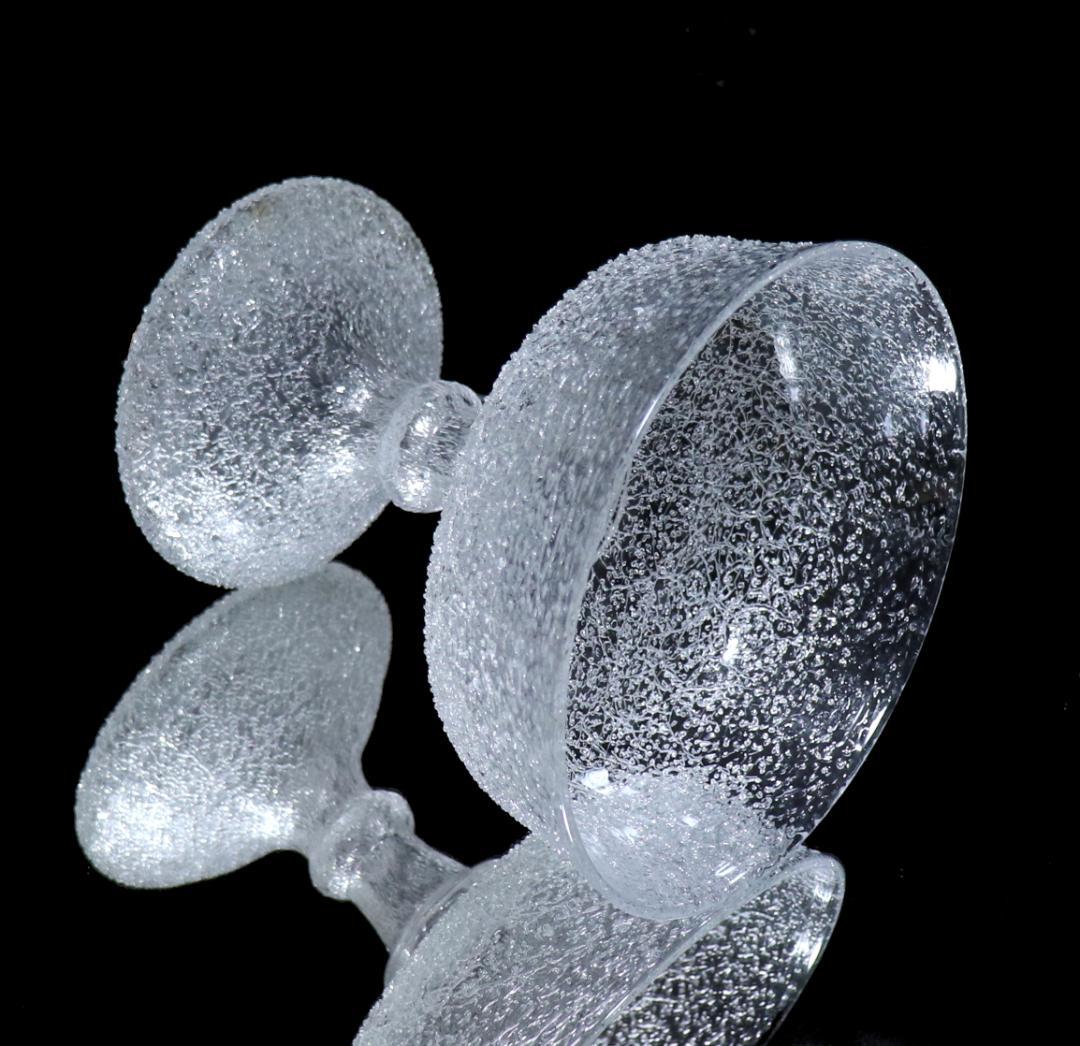 オールド・バカラ 春海商店特注品 大型 氷硝子高台皿 美術器 コンポート うつわ