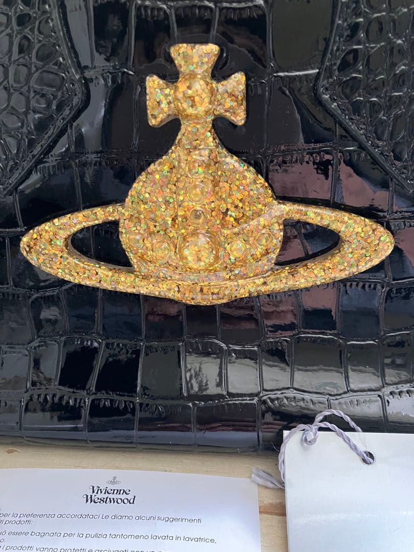 Vivienne Westwood ブラックハンドバッグ　オーブ