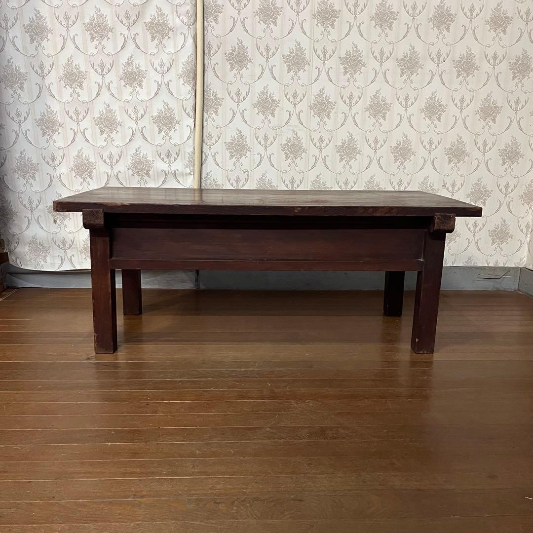 【アンティーク】木製 無垢材 文机 座卓 コーヒーテーブル 古民家 古家具