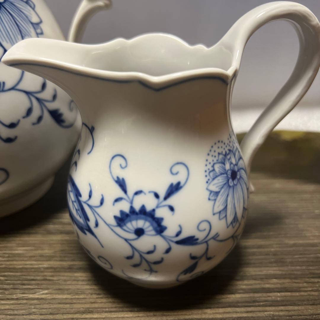 マイセン ブルーオニオン コーヒーポット クリーマー シュガーポット セット