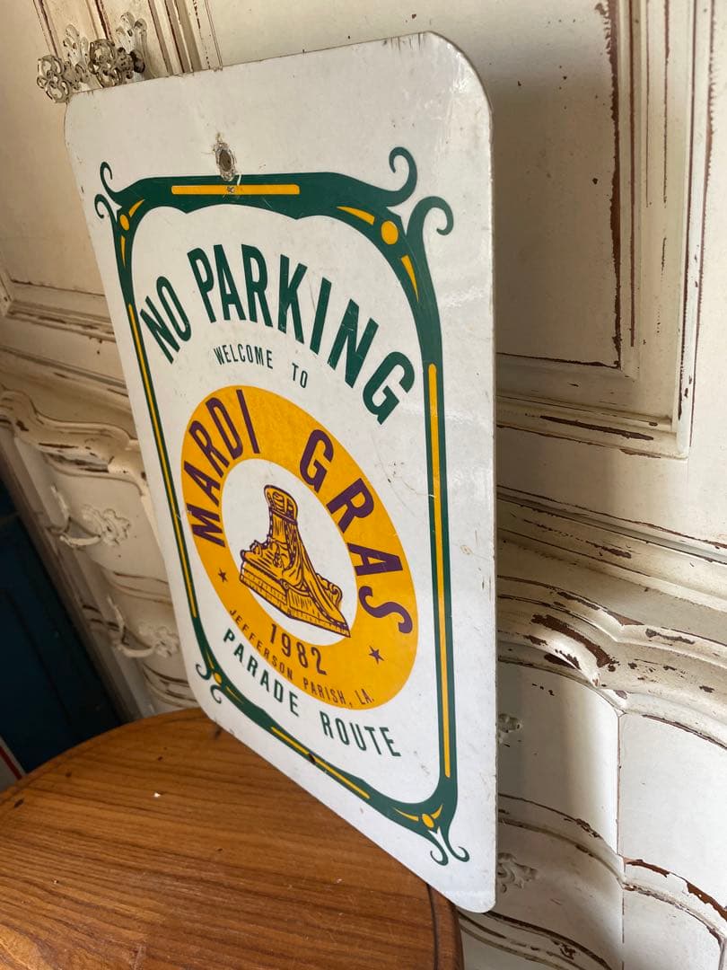 アンティーク　メタル　サイン　プレート　看板　感謝祭　NO PARKING レア