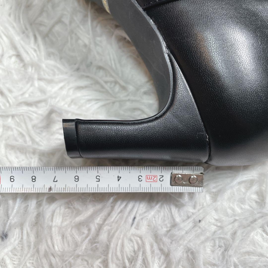 新品　未使用　セルフォード　ショートブーツ　レザー　ブラック　ビジュー　22.5