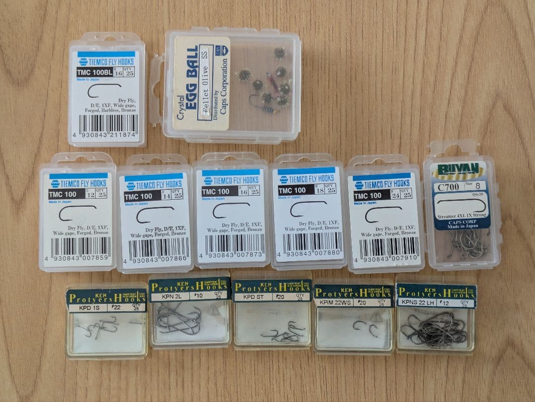 フライタイングツール、マテリアル、フック