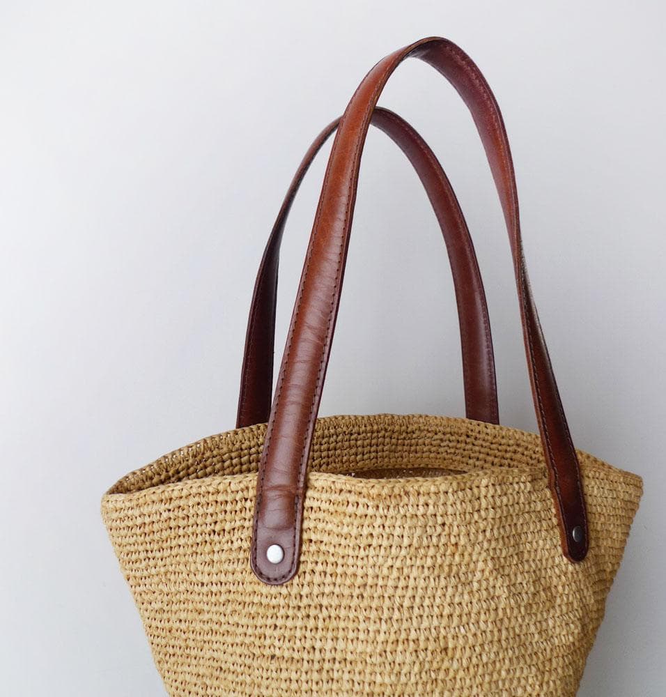 ヘレンカミンスキー ラフィアのトートバッグ かごバッグ レザー 本革