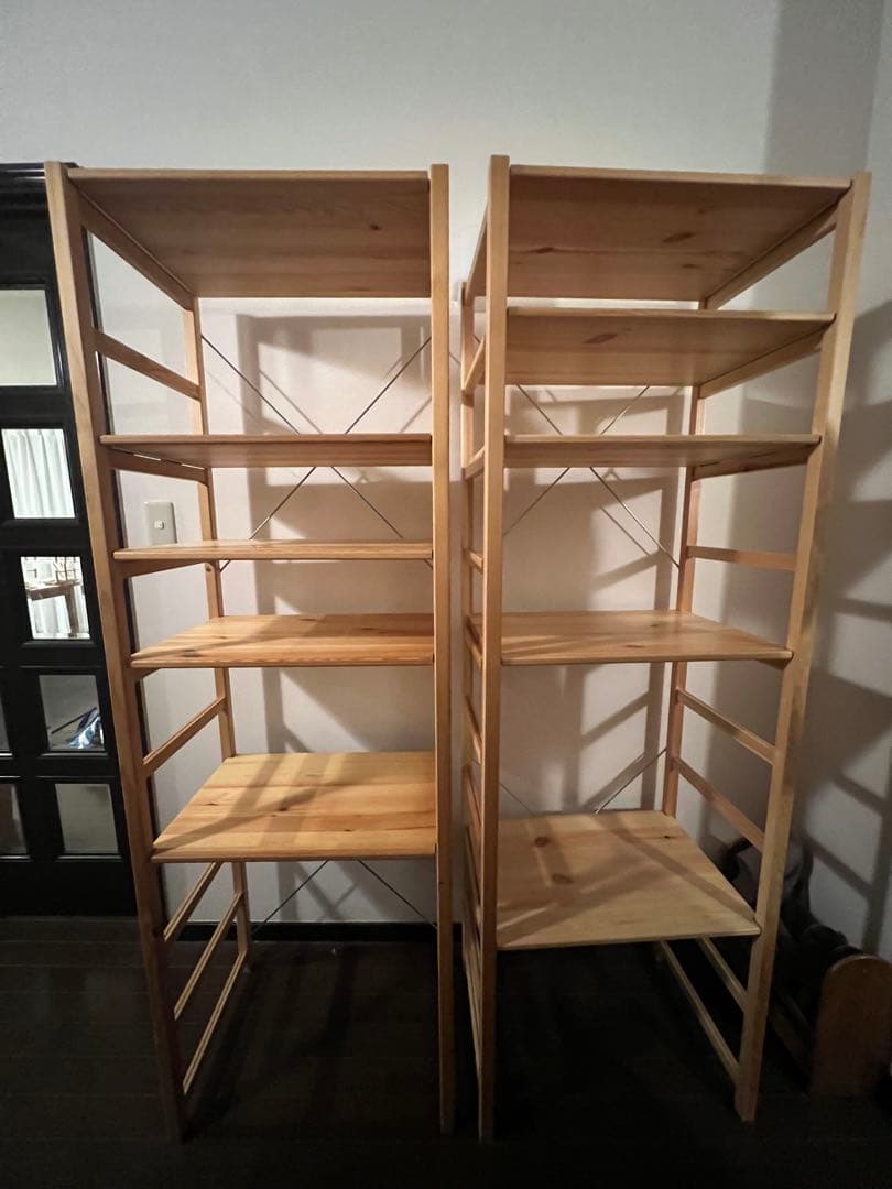 【aki-cyan　無印良品パイン材ユニットシェルフ　58cm幅　大2台】