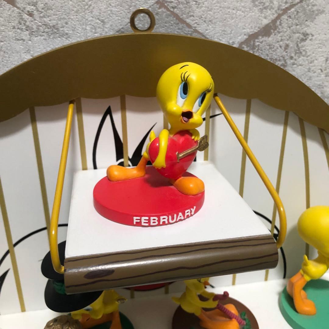 ルーニーチューンズトゥイーティーフィギュア鳥かご壁掛けカレンダーUSコレクター品