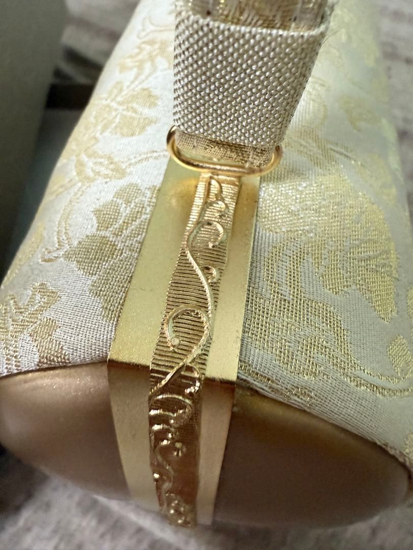 成人式⭐︎アイボリー 花柄 和装用バッグ 草履セット　used