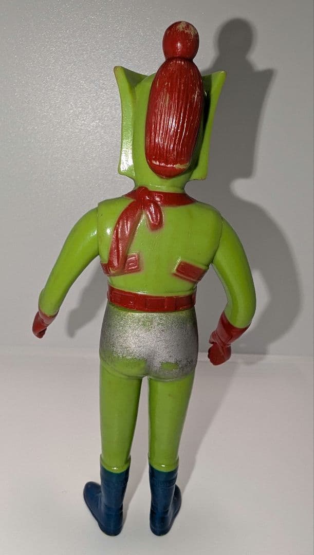 突き指ちゃん【珍色】グリーンマン ウッド ソフビ 当時物