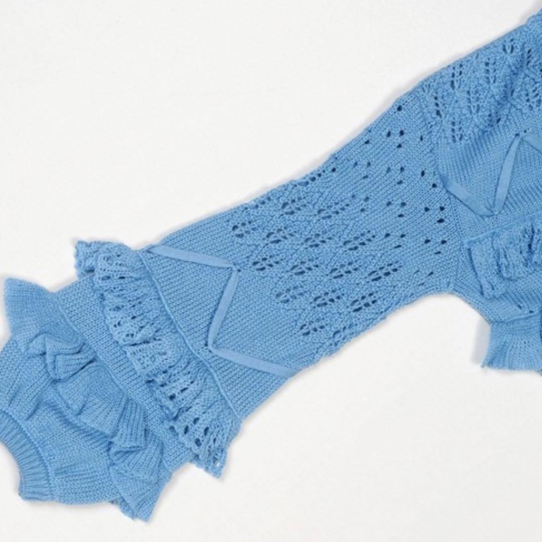 milk デコレーションカーディガン ブルー