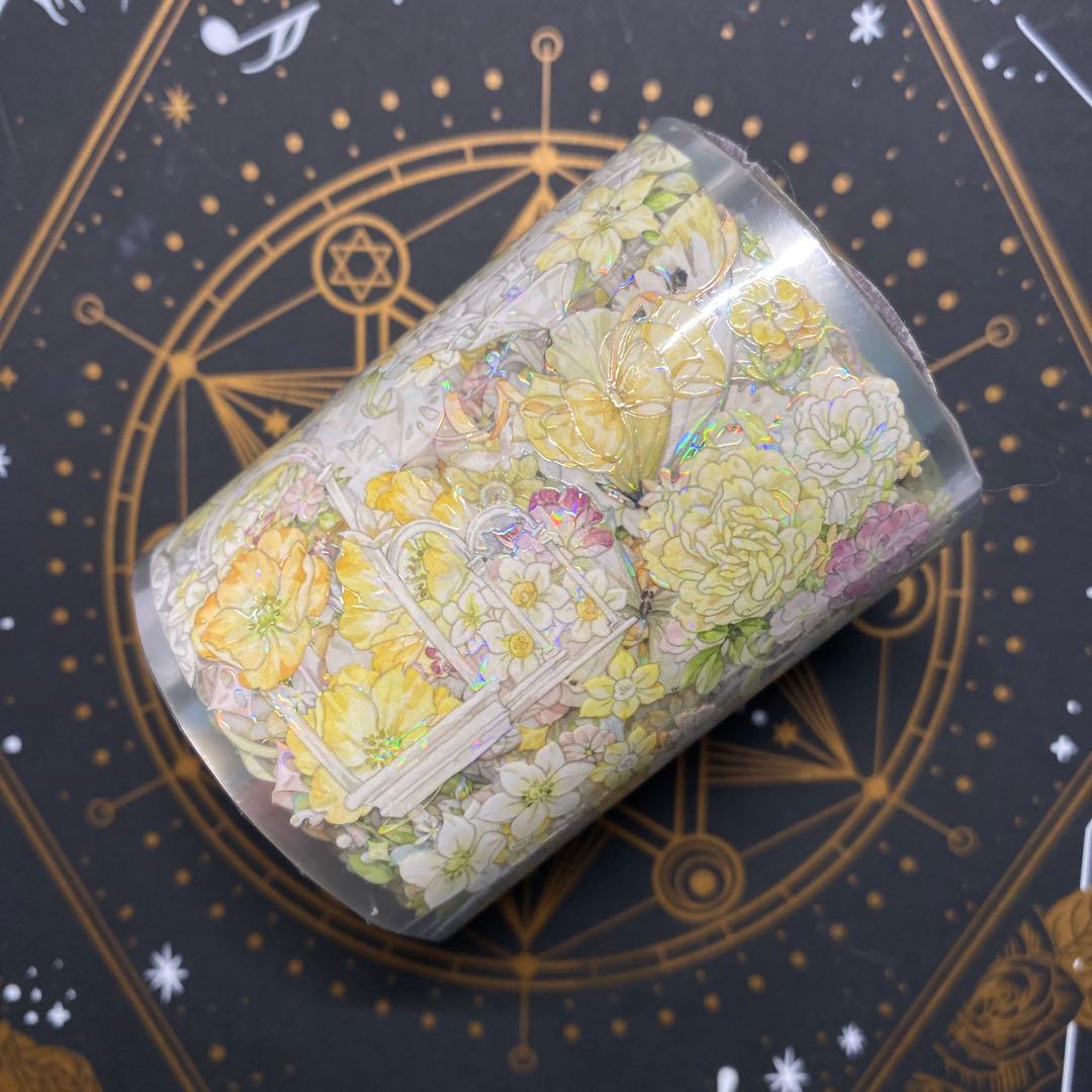 【C】海外　10m巻　貝殻光マスキングテープ　動物/お花/装飾/背景系