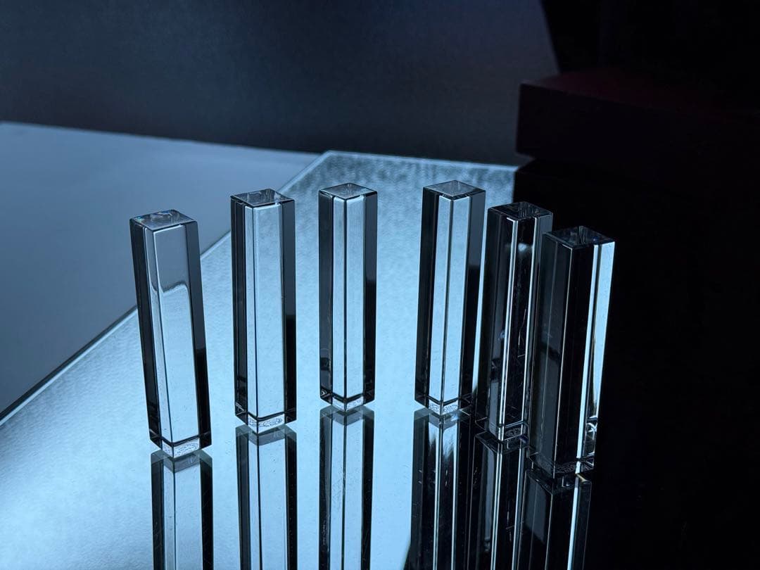 極美品♪オールドバカラ Baccaratカトラリーレスト箸置き6本☆クリスタル☆