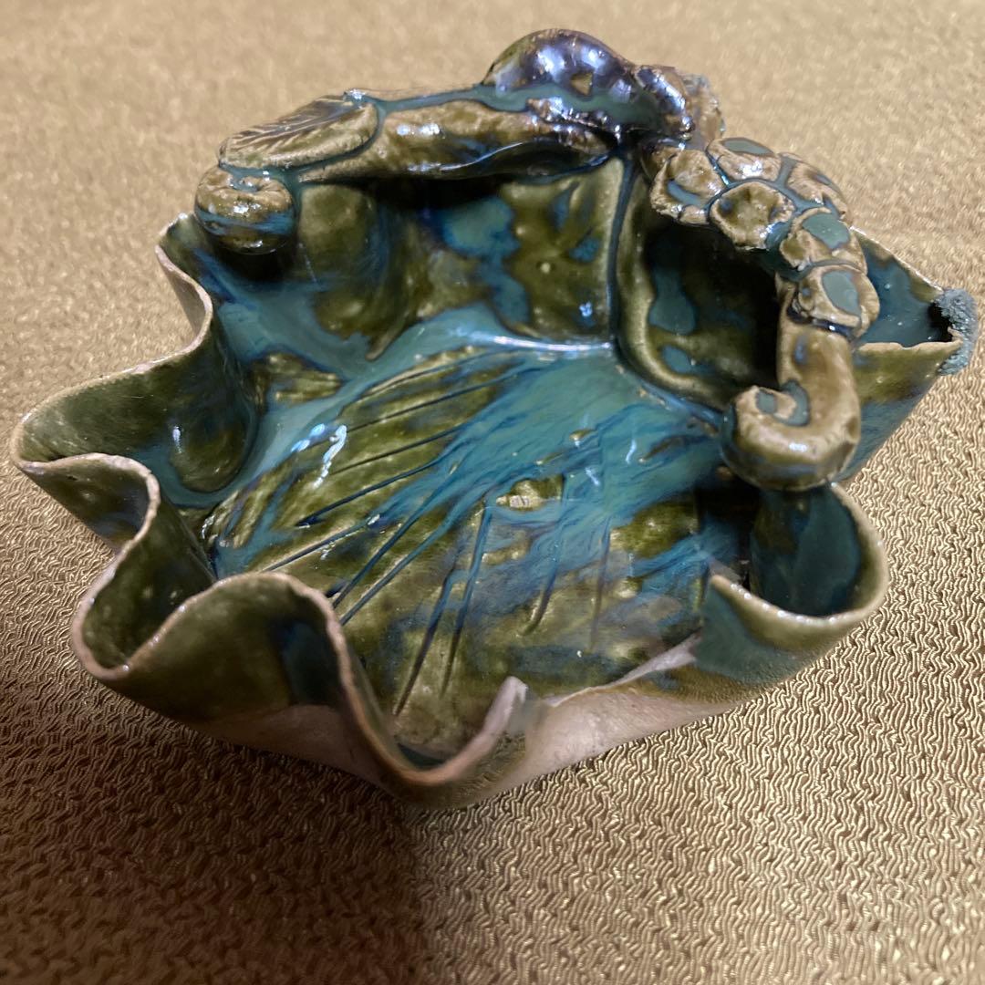 ぶどうの葉形 向付 6客 和食器 懐石料理道具 1客カケ有(最後2枚の写真) ￼