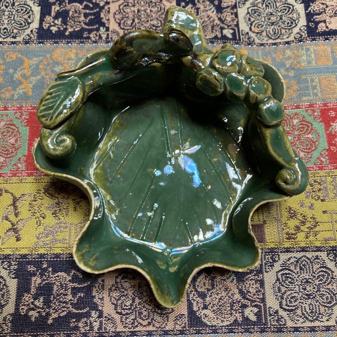 ぶどうの葉形 向付 6客 和食器 懐石料理道具 1客カケ有(最後2枚の写真) ￼