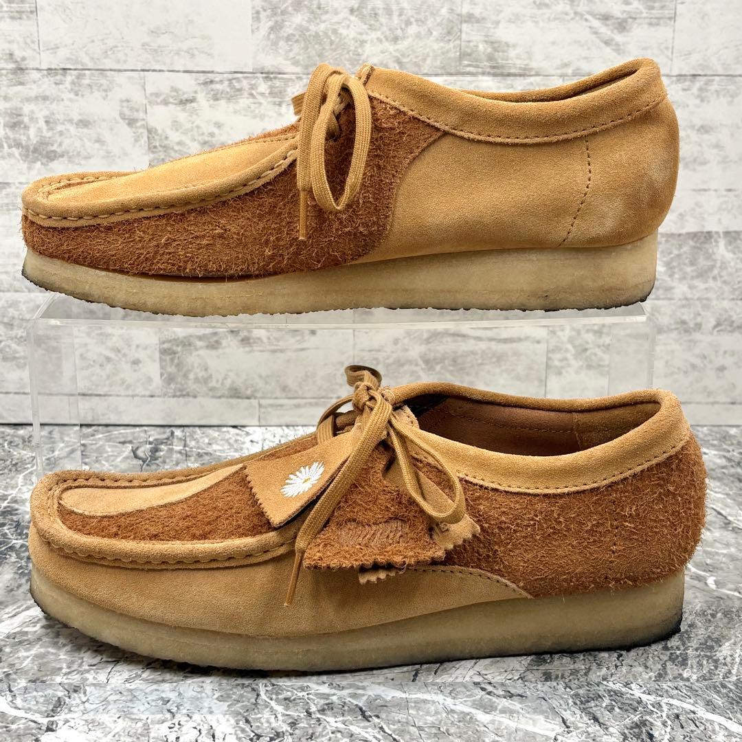 美品 クラークスオリジナル ワラビー タン コンビネーション 26.5 キャメル