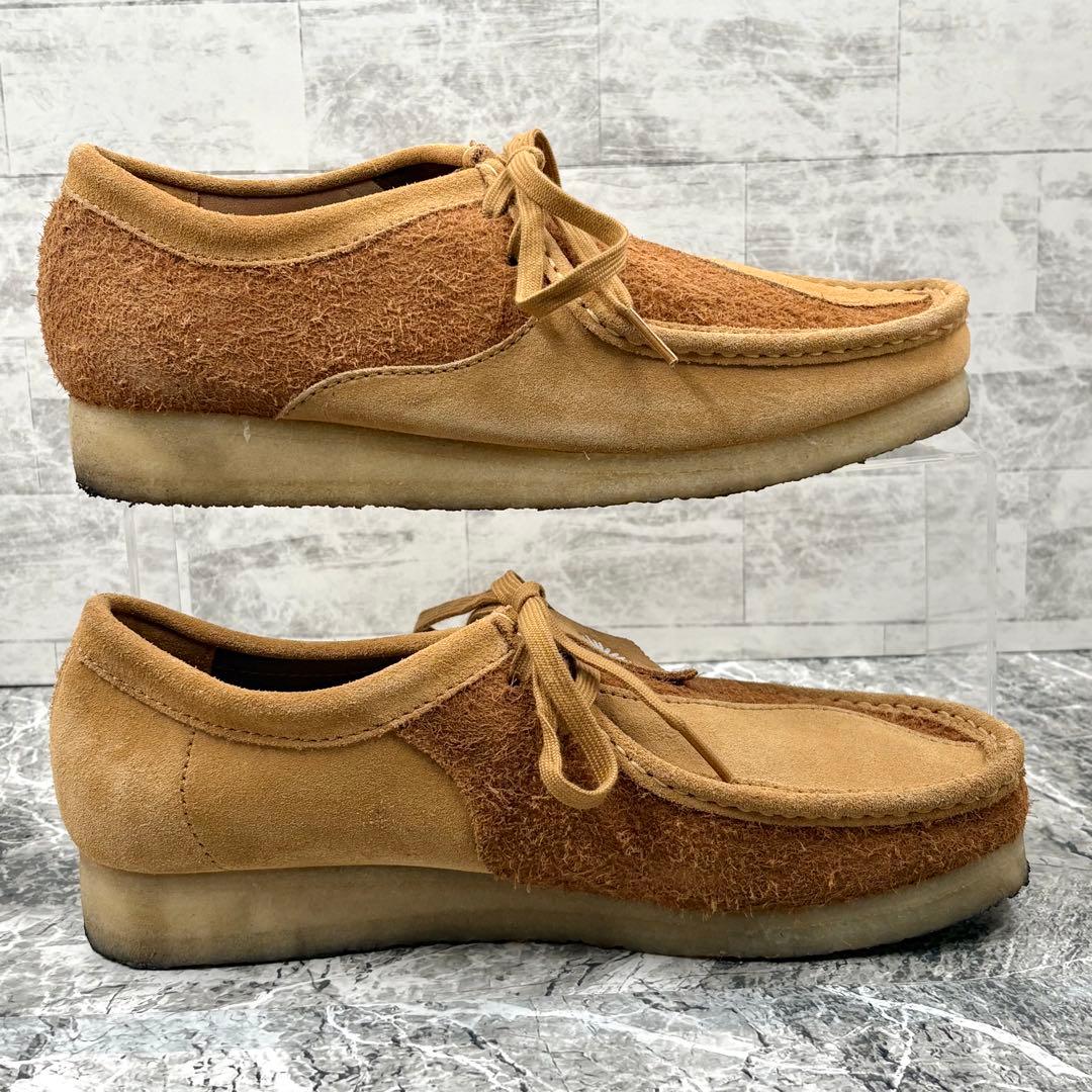 美品 クラークスオリジナル ワラビー タン コンビネーション 26.5 キャメル