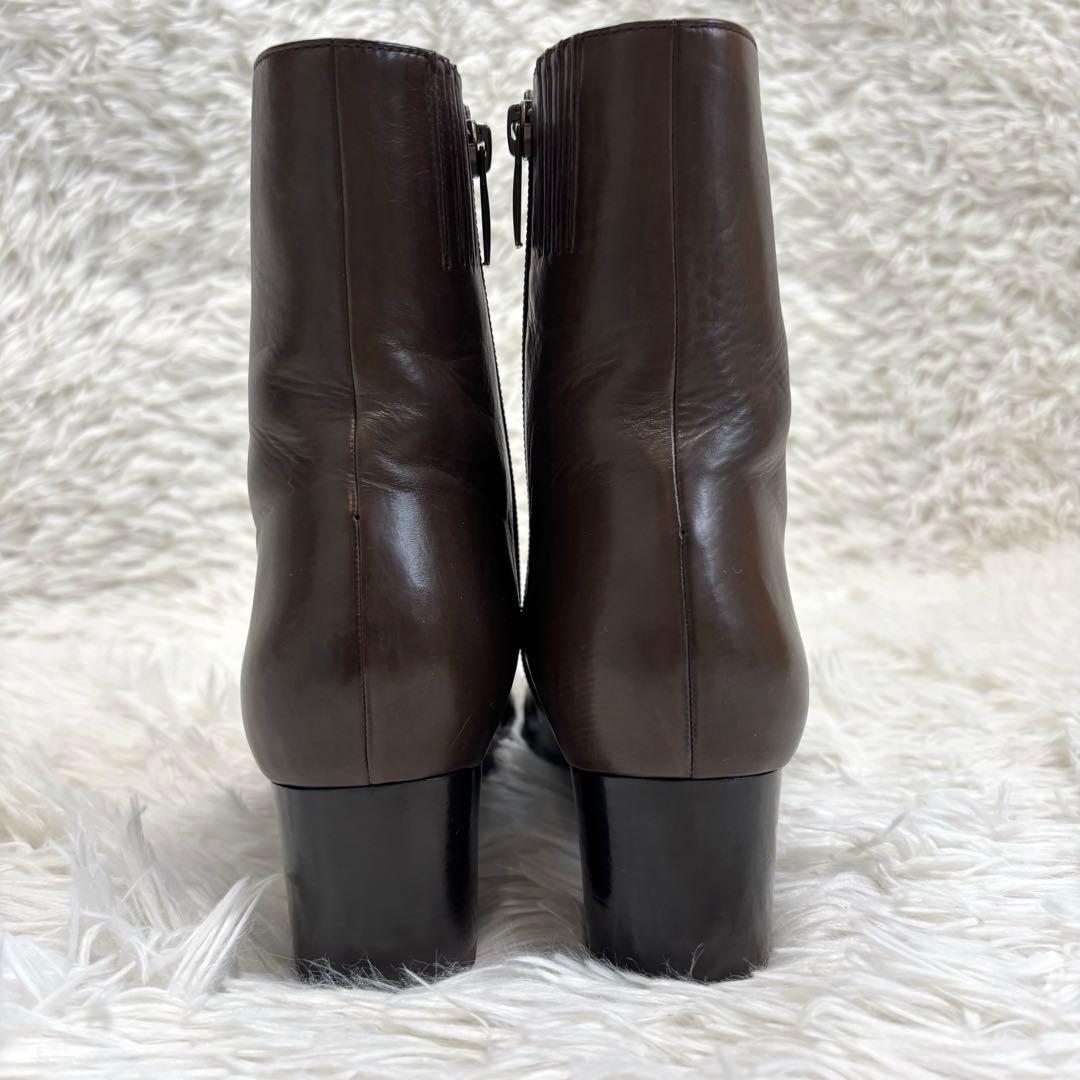 極美品★YOSHITO ショートブーツ 本革 柔軟 サイドジップ ブラウン