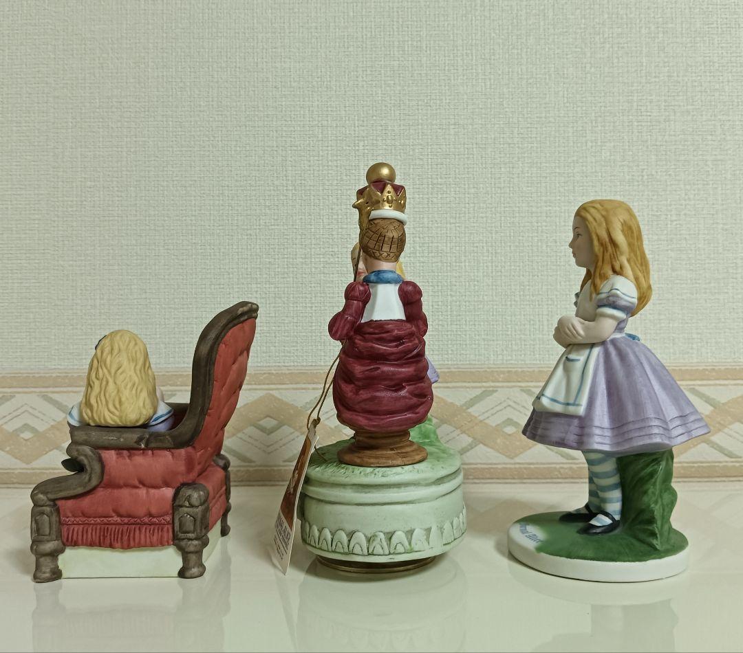 【希少品】不思議の国のアリス　陶器製フィギュア＆オルゴール　5品