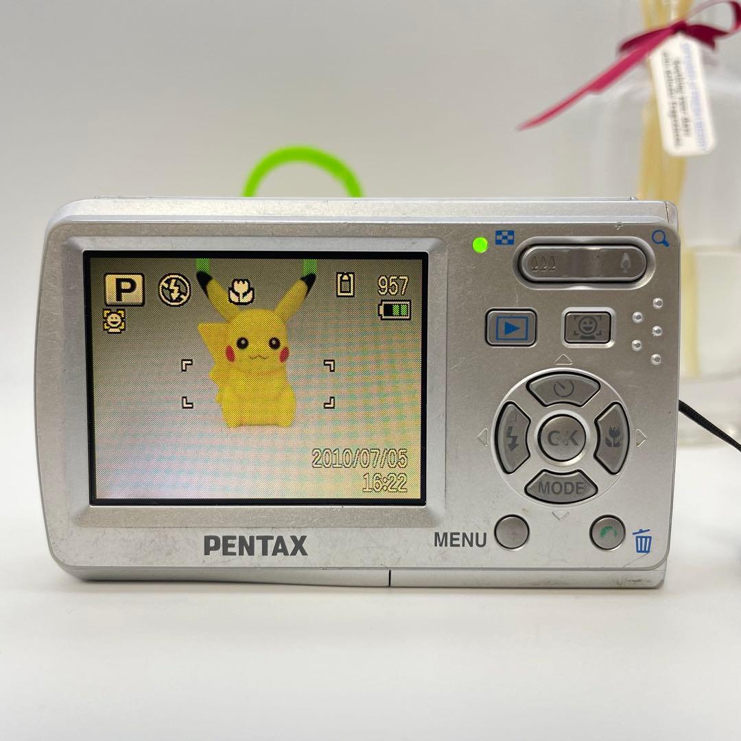 スマホ転送OK✨PENTAX Optio E60✨動作確認済 単三電池 可愛い♪