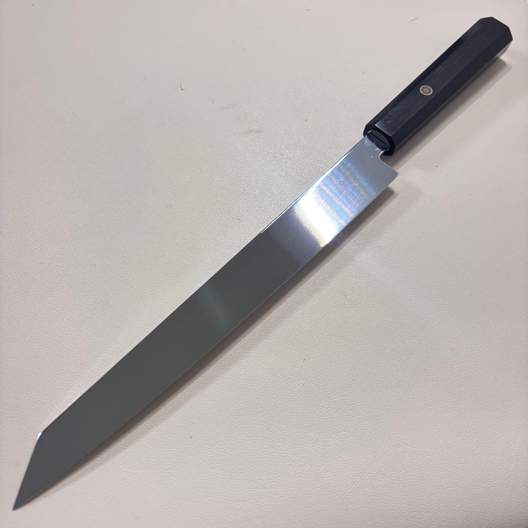 「ゆうちゃんママ 」270mm 切付柳刃包丁 鏡面　黒檀八角柄 刺身包丁