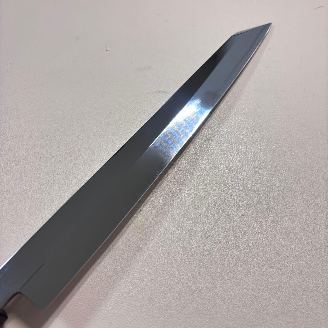 「ゆうちゃんママ 」270mm 切付柳刃包丁 鏡面　黒檀八角柄 刺身包丁