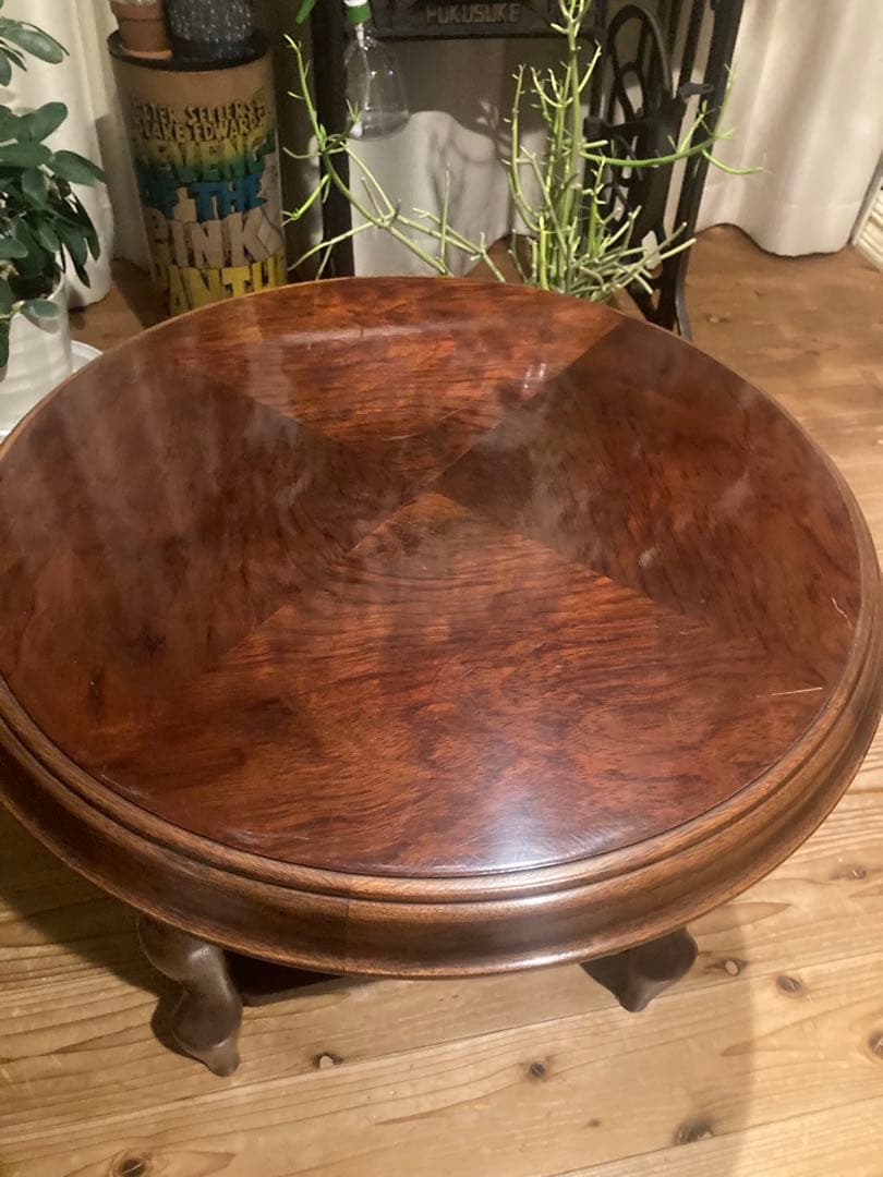 マルニ木工MARNI 昭和レトロ 木製 丸テーブル ローテーブル ②