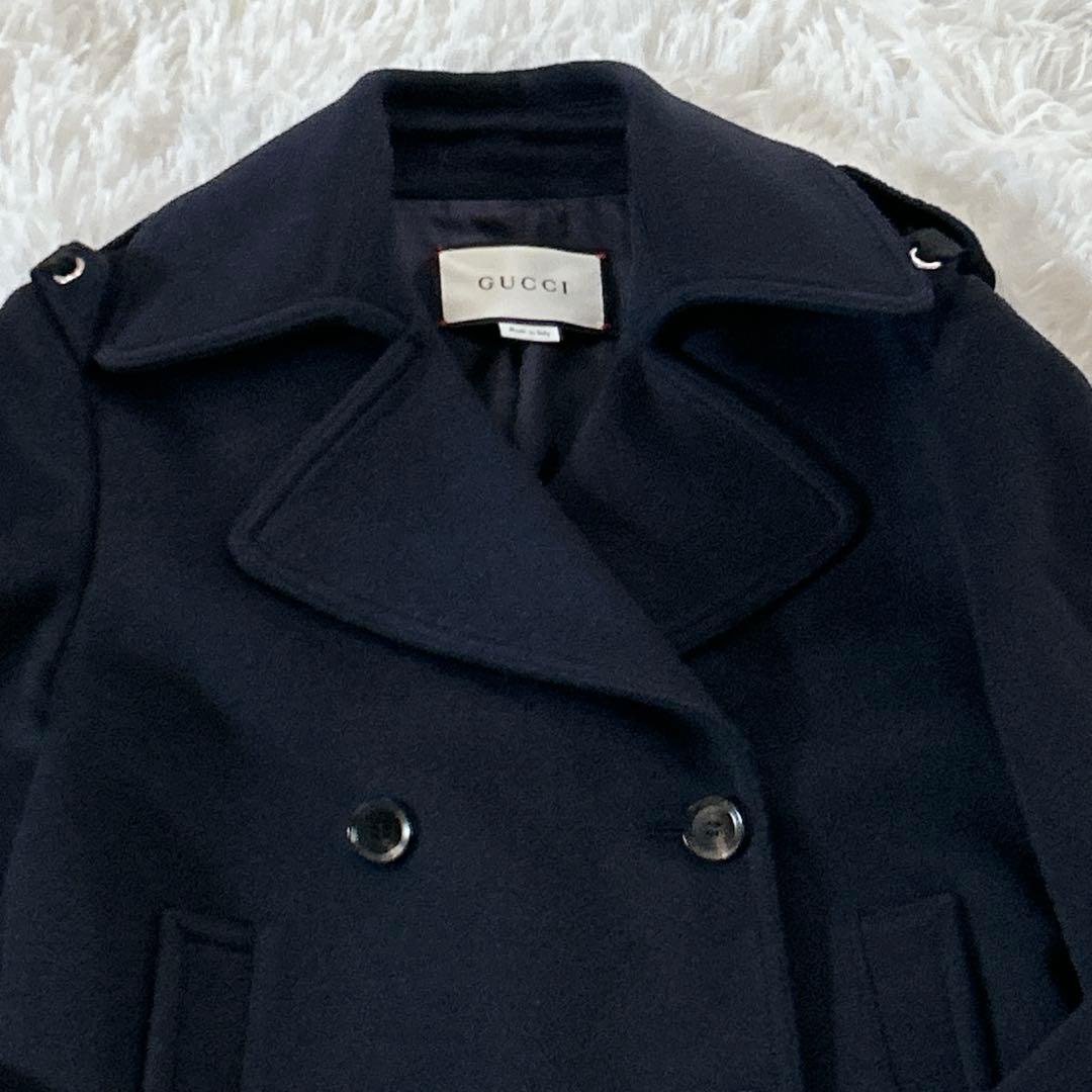 【極美品】グッチ ダブルブレストコート ウール Pコート 現行タグ