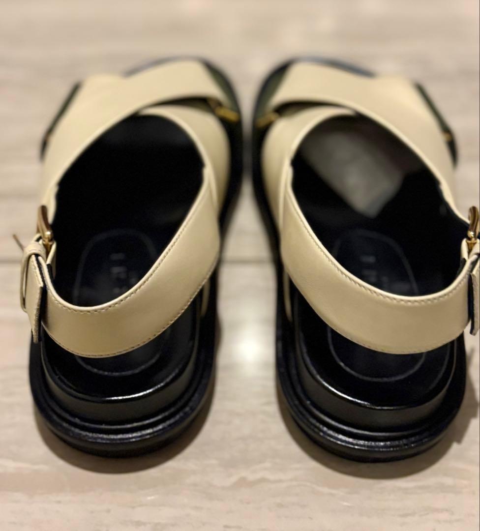 MARNI⭐️fussbetサンダル オフホワイト×カーキ　35.5 送料込