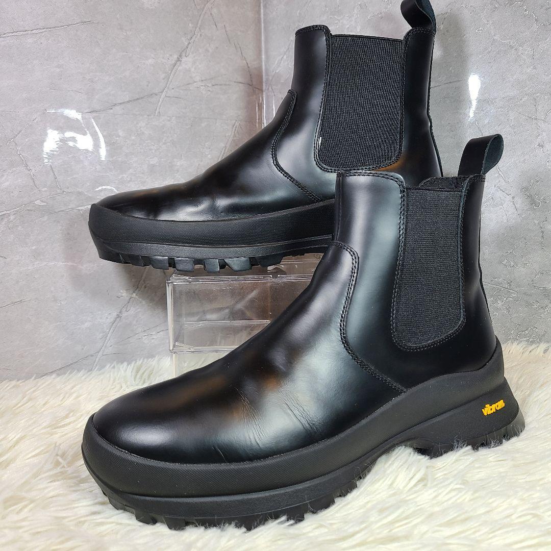 42【ZARA】Vibram　ビブラムソール レザーチェルシーアンクルブーツ
