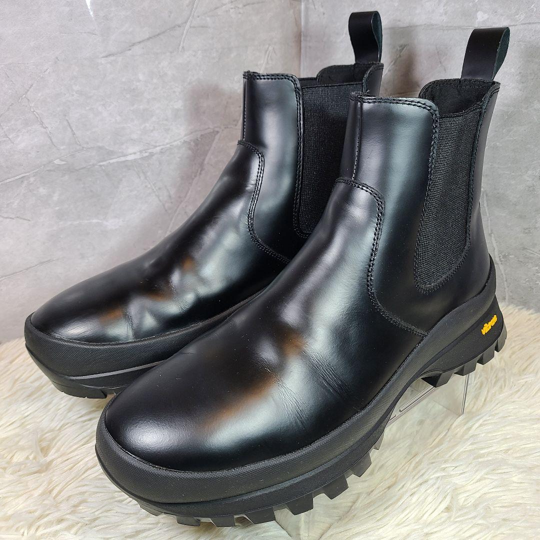 42【ZARA】Vibram　ビブラムソール レザーチェルシーアンクルブーツ