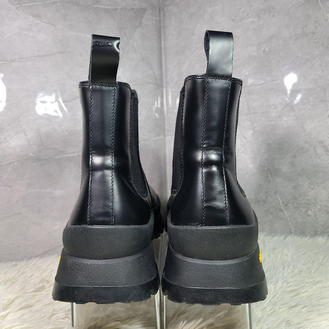 42【ZARA】Vibram　ビブラムソール レザーチェルシーアンクルブーツ