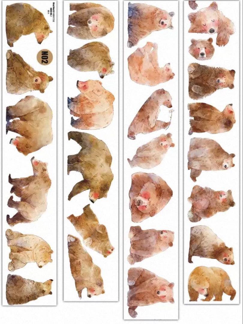 PET 熊大 ダイカット加工 4.5cm×5m 海外マスキングテープ クマ