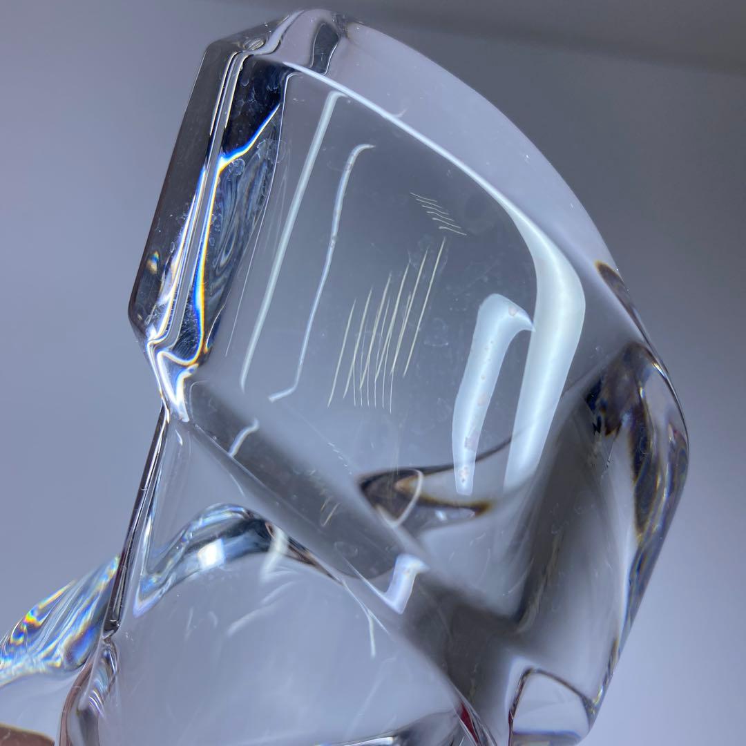 バカラ　スパイラルフラワーベース　共箱　高さ21㎝　東Y7-0204☆1Fトヒト