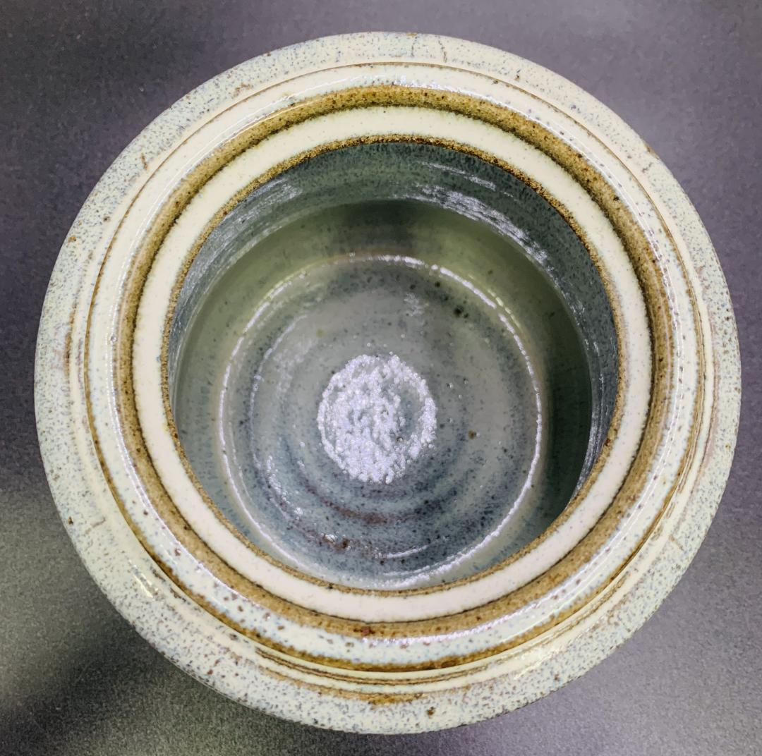 【美品】唐津焼人気作家 【武村利左エ門】作　斑唐津 共蓋 水指 共箱付 茶道具