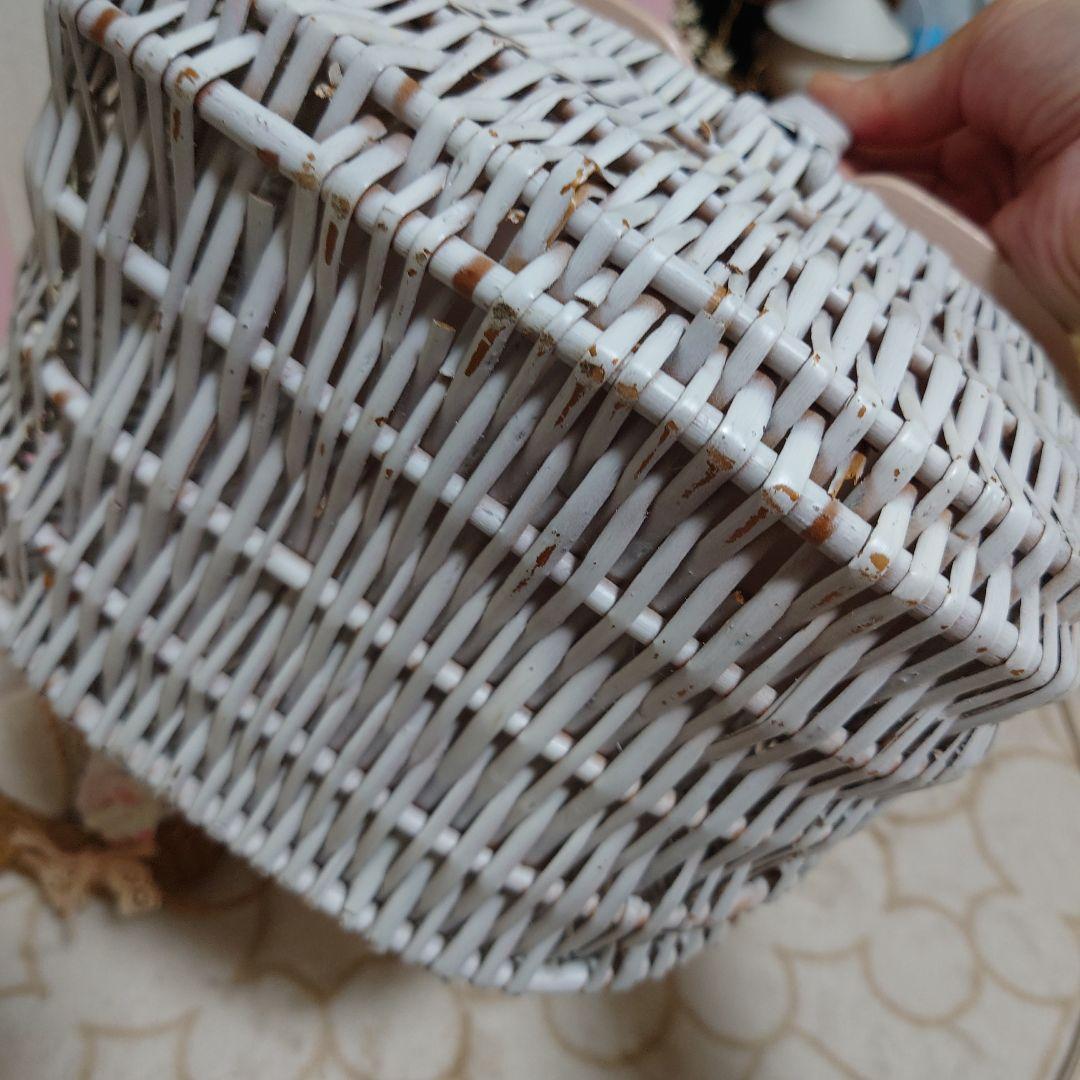 ミサ•*¨*•.¸♬︎ヴィンテージ、デカールホワイトカゴ