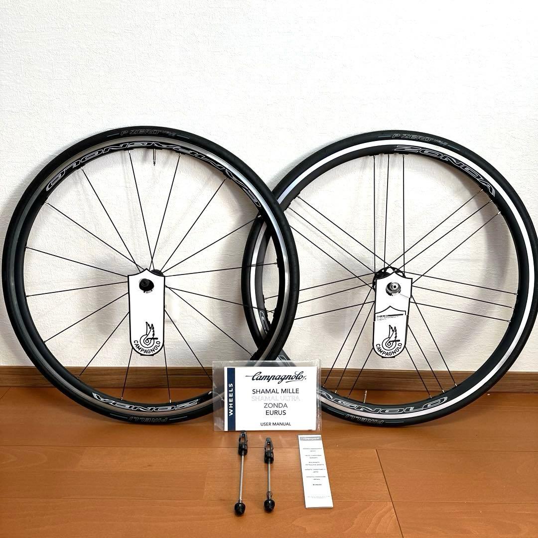 低走行　カンパニョーロ　ゾンダc17 シマノフリー　タイヤ　P ZERO 4S