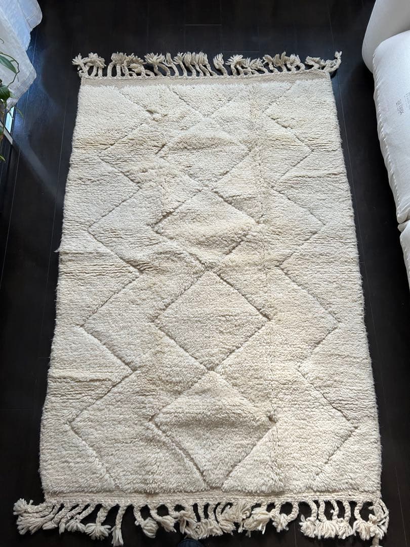 ホワイトベニワレンラグ-サイズ102×154