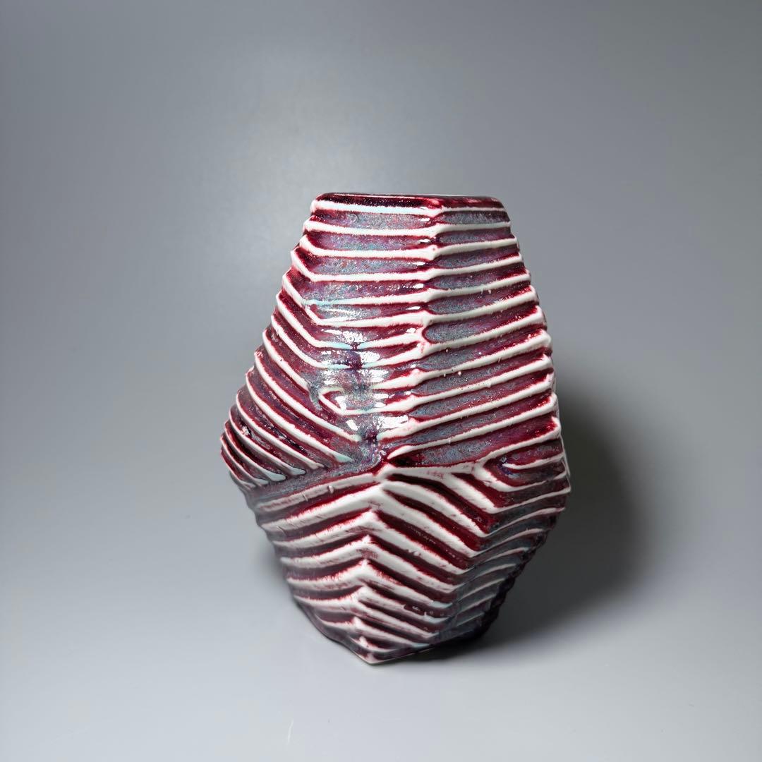 人間国宝　中島宏　初期作　辰砂　現代アート　弓野窯　希少　本人作　高21cm